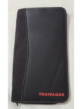 Trafalgar Passport Wallet Case Black Zippered Travel Document Organizer Storage